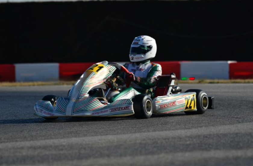 Raphael racing at the Winter Cup in Italy in 2020